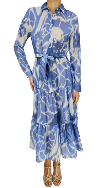 CALIBAN BLUE IKAT DRESS