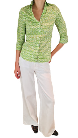 CALIBAN LIME FLORAL SHIRT