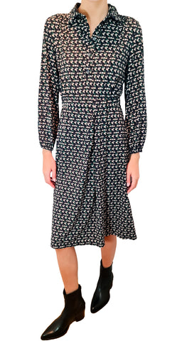 CALIBAN GREEN PRINT DRESS