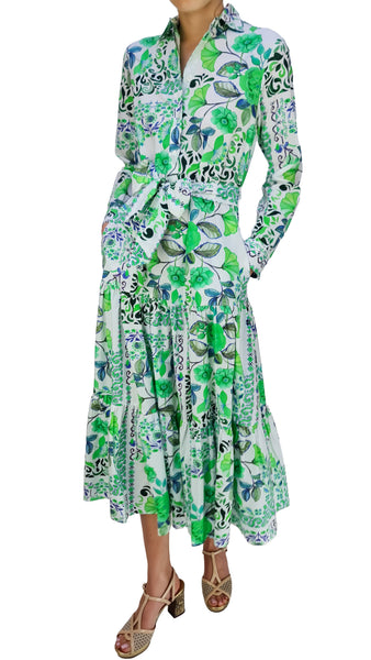 CALIBAN GREEN BOTANICAL DRESS