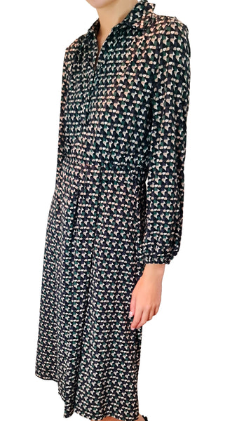 CALIBAN GREEN PRINT DRESS