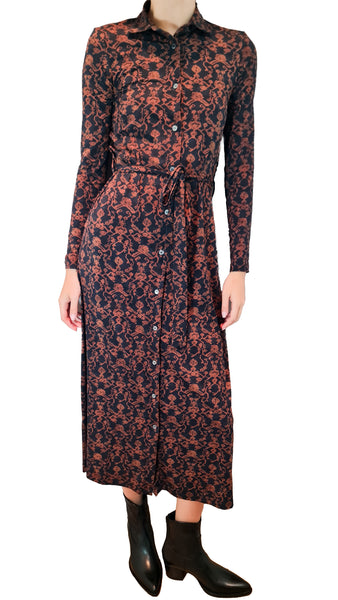 CALIBAN RUST PRINT DRESS