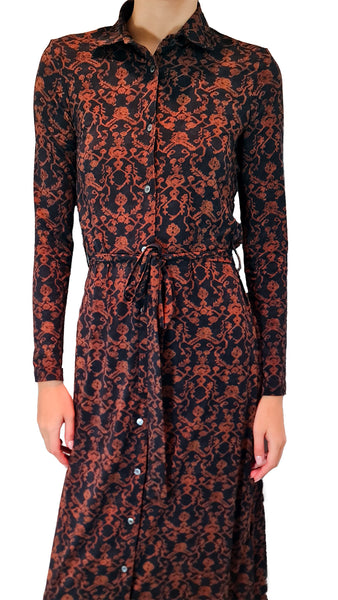 CALIBAN RUST PRINT DRESS