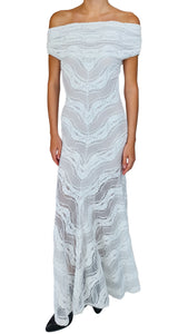 CHARO LONG WHITE OASIS DRESS