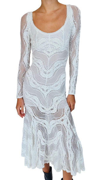 CHARO LONG WHITE MARINA DRESS
