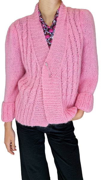 DAWN X DARE PINK GRACE HANDKNIT CARDIGAN