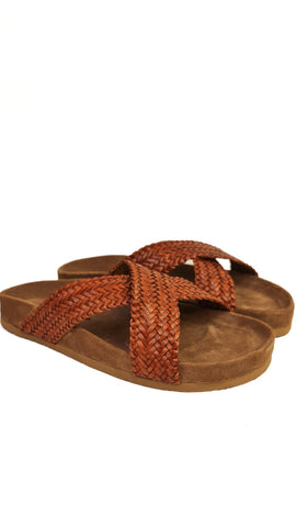 DRAGON DIFFUSION X BAND TAN SANDALS