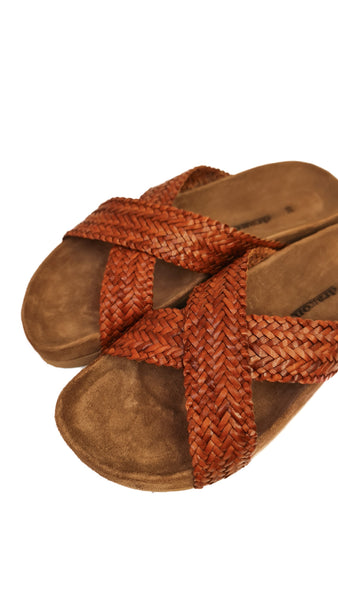 DRAGON DIFFUSION X BAND TAN SANDALS