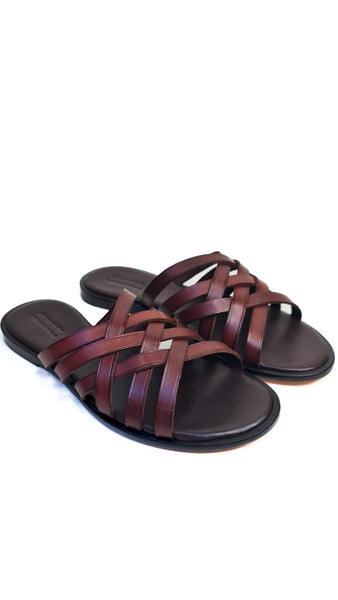 DRAGON DIFFUSION 3 CROSS BRUCIATO SANDALS