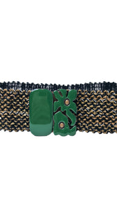 EXQUISITE J GREEN ENAMEL BELT