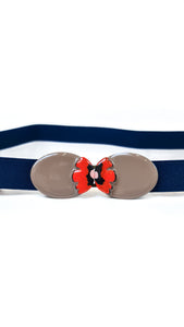 EXQUISITE J CLASSIC FLOWER NAVY BELT