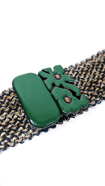 EXQUISITE J GREEN ENAMEL BELT