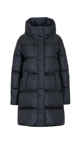 LEMPELIUS DARK BLUE 3 4 DOWN COAT Shop Nina