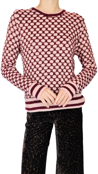 HAPPY SHEEP WINE ROUND NECK SWEATER