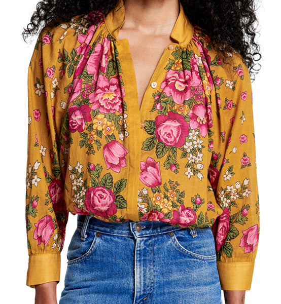 SMYTHE OCHRE FLORAL BLOUSE