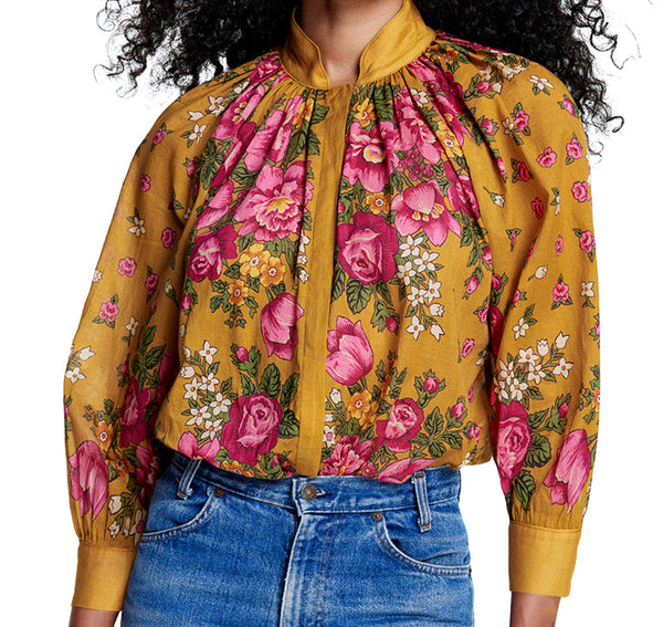 SMYTHE OCHRE FLORAL BLOUSE