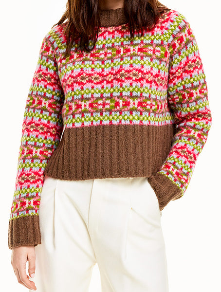 SMYTHE CROPPED FAIR ISLE JUMPER