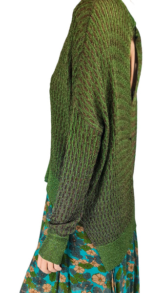 Mes Demoiselles Glee Green Metallic V-Neck Sweater | Luxury Knitwear
Illuminate cold-weather days in the Mes Demoiselles Glee Green Metallic V-Neck Sweater. Featuring a shimmering olive lurex knit, relaxed slouchy fit, and deep V-neckline for effortless layering.
Mes Demoiselles Glee sweater, green metallic v neck jumper, designer olive lurex sweater, luxury slouchy knit sweater, winter shimmer v neck top.