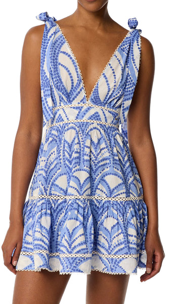 POUPETTE ST BARTH CARA BLUE HIMBA MINI DRESS
