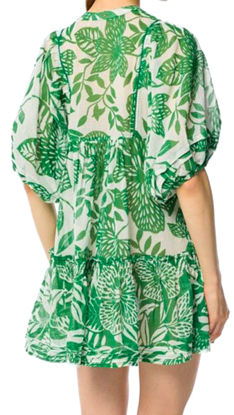 POUPETTE ST BARTH ARIA GREEN STELIS MINI DRESS