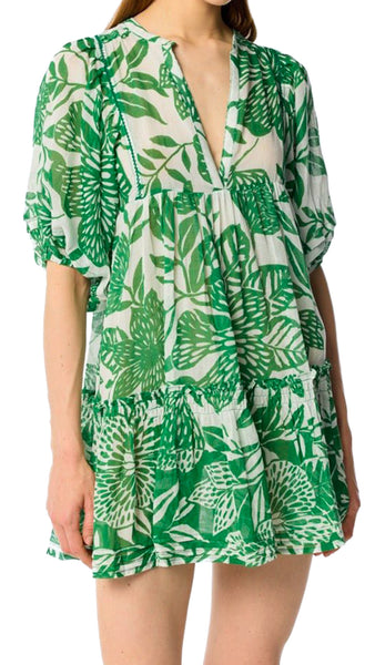 POUPETTE ST BARTH ARIA GREEN STELIS MINI DRESS