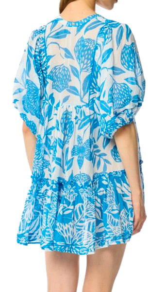 POUPETTE ST BARTH ARIA BLUE STELIS MINI DRESS