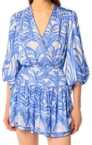 POUPETTE ST BARTH COLLEEN BLUE HIMBA MINI DRESS