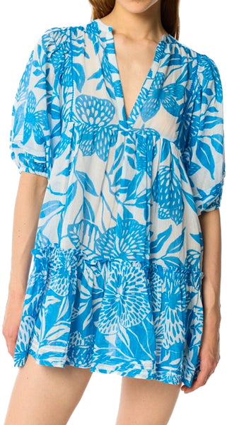 POUPETTE ST BARTH ARIA BLUE STELIS MINI DRESS
