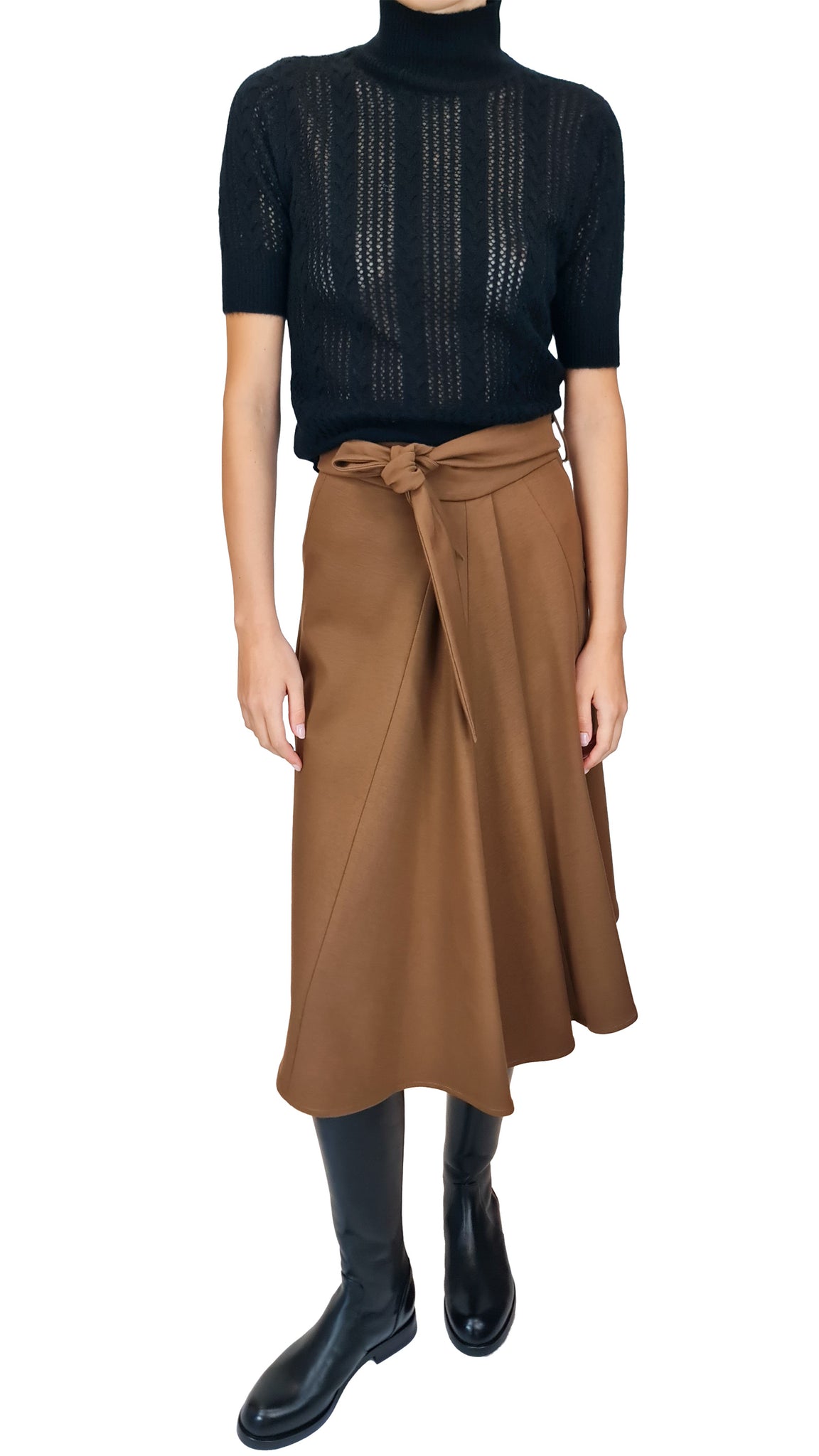 TRUE ROYAL ZOE CARAMEL SKIRT