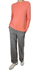 PUROTATTO PAPAYA CASHMERE ROUNDNECK JUMPER