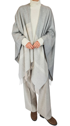 PUROTATTO GRIGIO WOOL CAPE