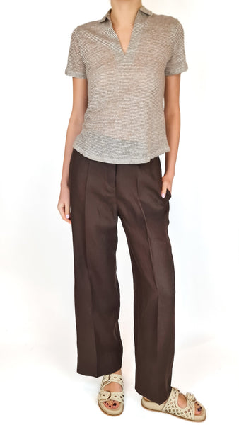PUROTATTO CACAO LINEN PANTS