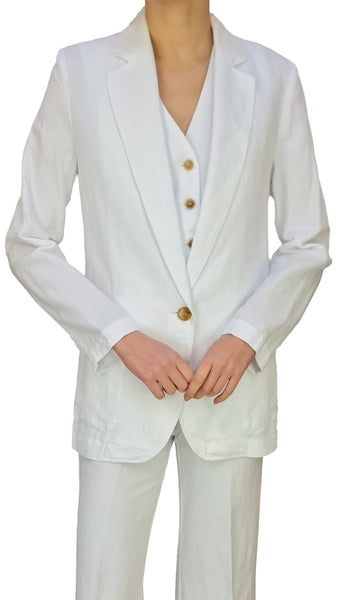 ROSSO35 WHITE DENIM BLAZER