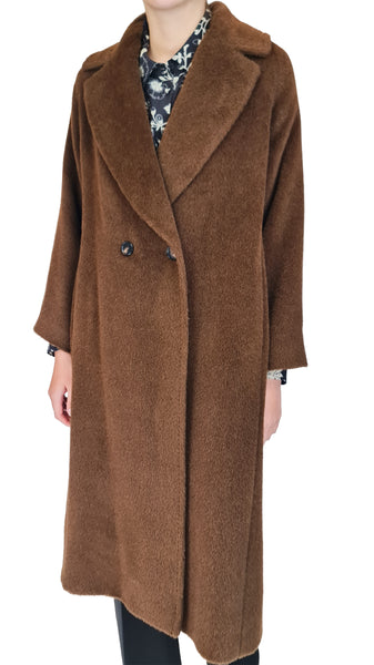 ROSSO35 TOBACCO ALPACA COAT