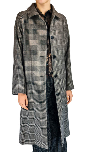 Rosso35 Yak Wool Silk Belted Coat | Luxury Glen Plaid Trench   
 Experience Italian luxury in the Rosso35 Yak Wool Silk Coat. Featuring a timeless Glen plaid check, self-tie belt, and ultra-soft finish. Shop now.   
Rosso35 yak wool coat, silk yak wool coat, luxury Glen plaid coat, designer belted wool coat, Italian tailored winter coat
