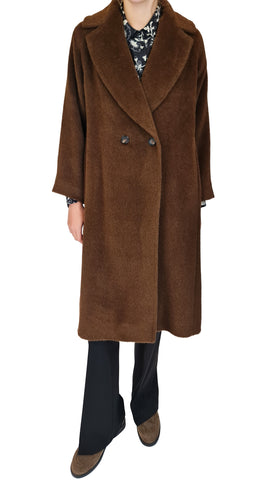 ROSSO35 TOBACCO ALPACA COAT