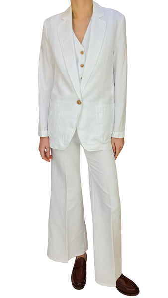 ROSSO35 WHITE DENIM BLAZER
