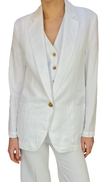 ROSSO35 WHITE DENIM WAISTCOAT