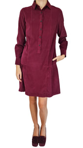 ROSSO35 WINE SHORT CORD DRESS