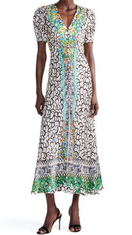 SALONI LEA PEONIA BORDER DRESS