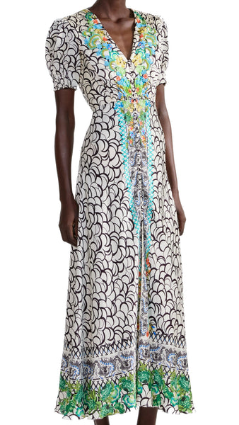 SALONI LEA PEONIA BORDER DRESS