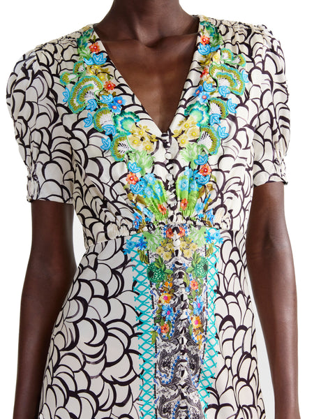 SALONI LEA PEONIA BORDER DRESS