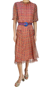 SALONI AVA FAIENCE MIDI DRESS