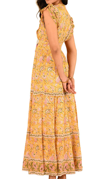SALROSA JULIAN MAXI YELLOW FLORAL DRESS