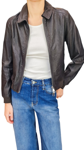THE JACKIE LEATHERS NINFA DARK BROWN JACKET