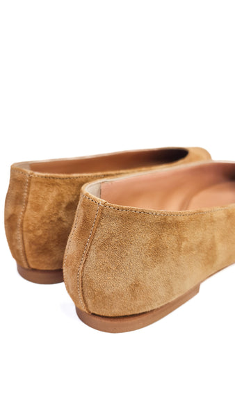 ANNIEL TAN POINTED SUEDE BALLERINA