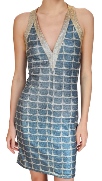 SIYU CHAB PAILLETTES BLUE DRESS