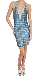 SIYU CHAB PAILLETTES BLUE DRESS