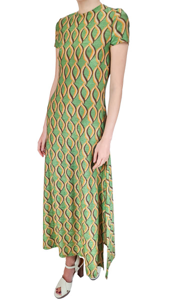 SIYU TANTRIS GOLD GREEN DRESS