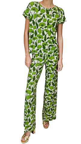 SIYU GREEN SHELLEY SPUGNA PANTS